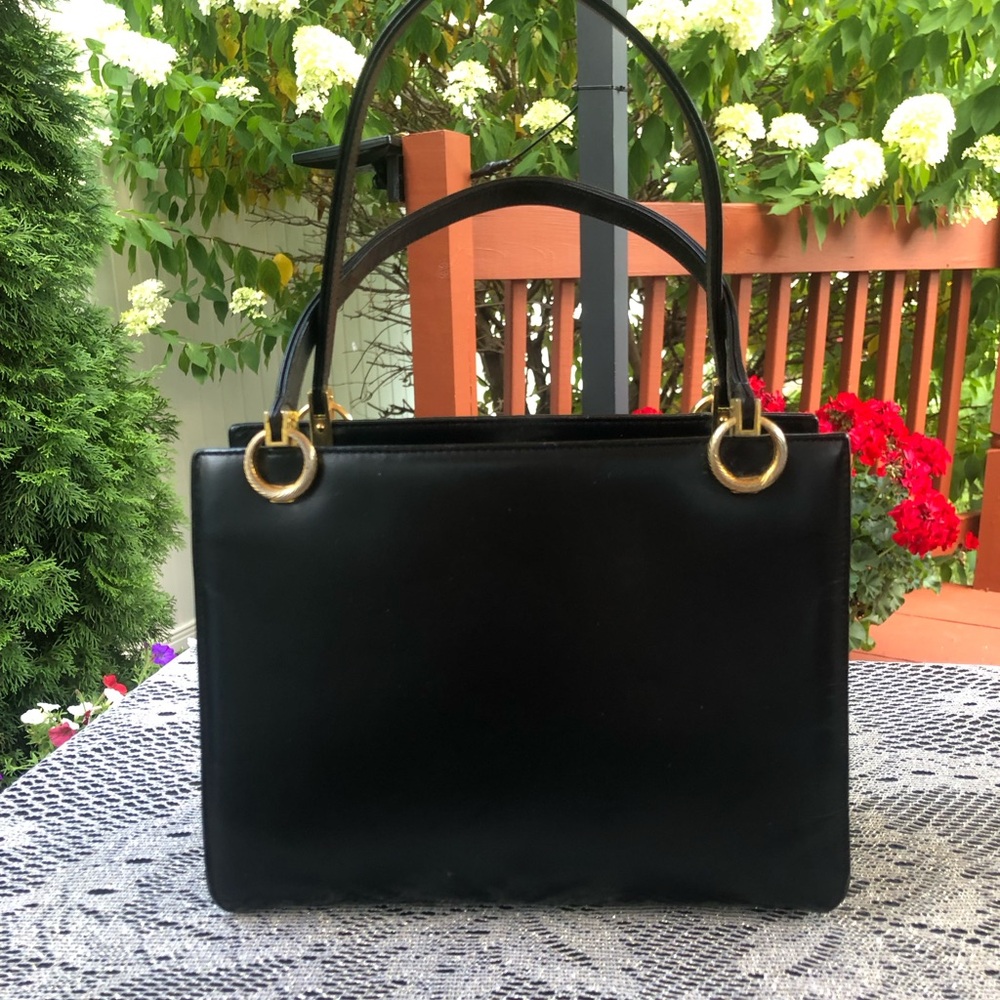 Vintage Black Genuine Leather Shoulder Bag